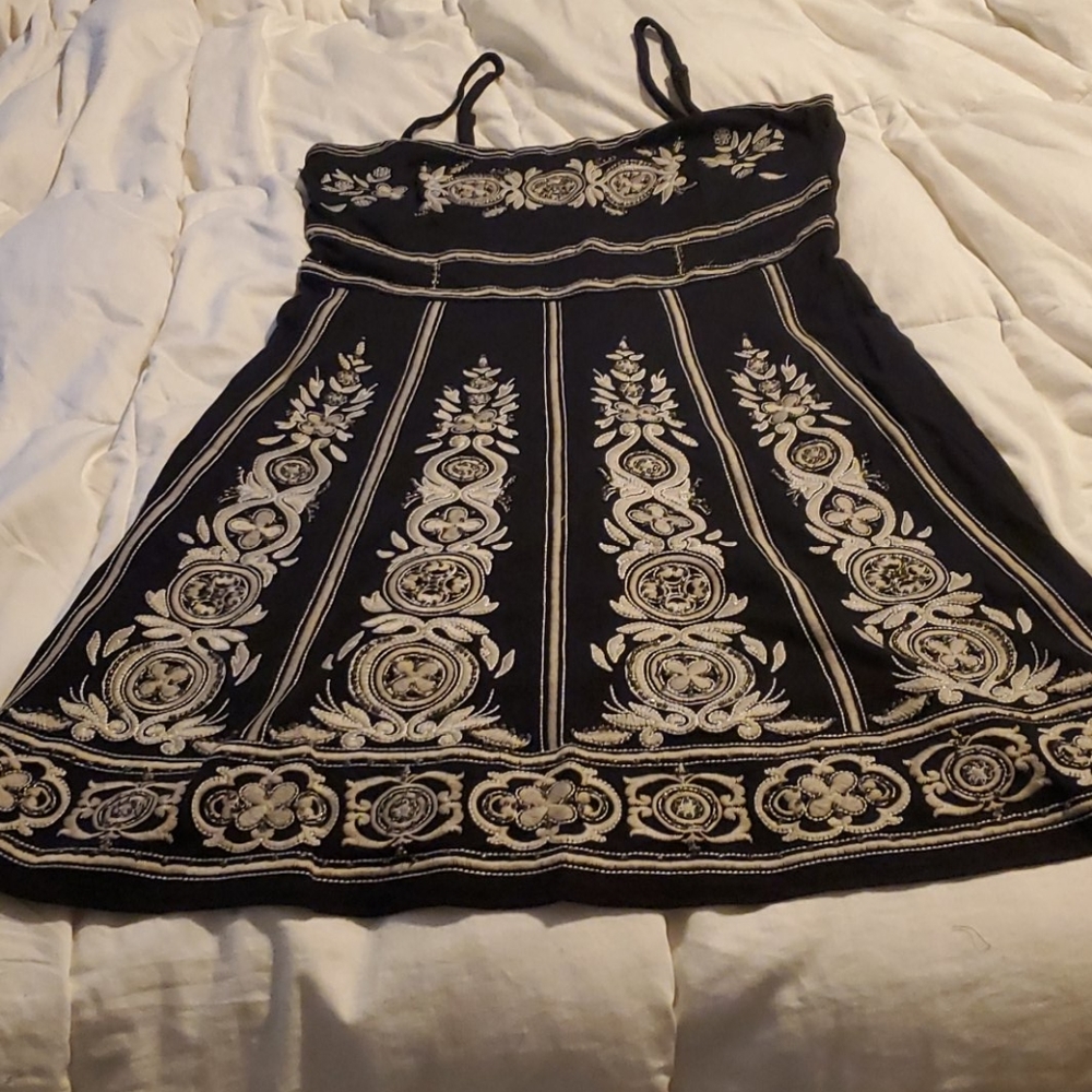 INC Black Dress Silver Accents Straps Large